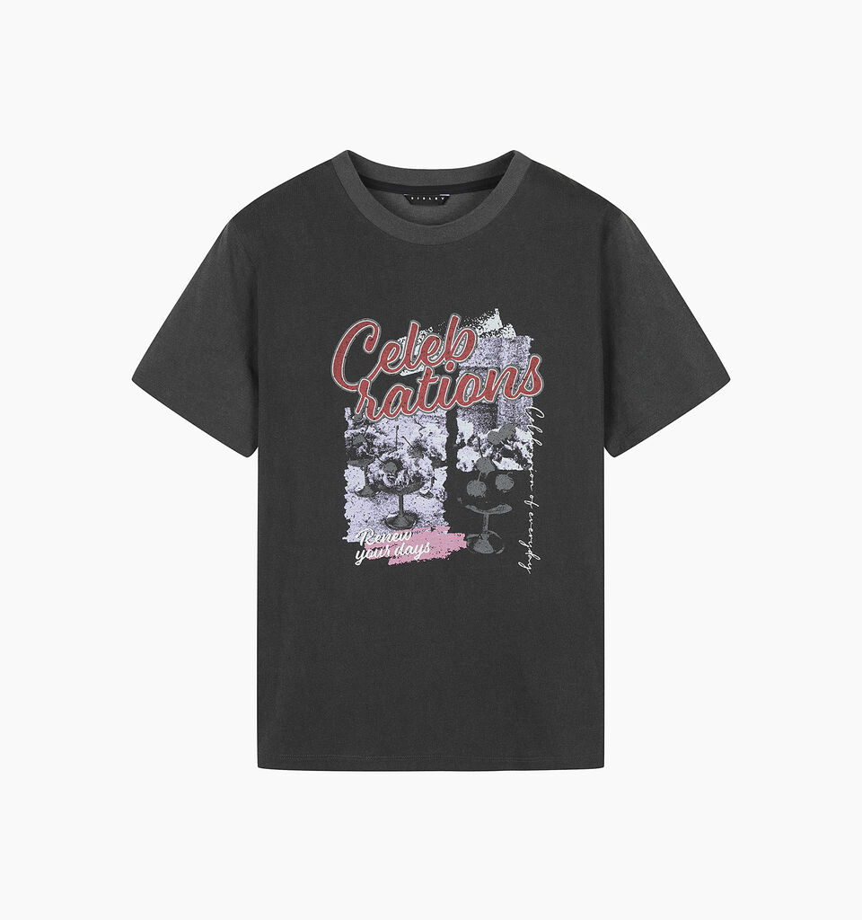 T-SHIRT - sisley k short sleeve t-shirt - Dark Gray | Sisley K image number 2
